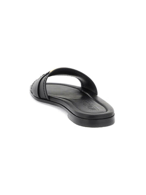 Black Bell Leather Slide Sandals MONCLER JOHN JULIA.