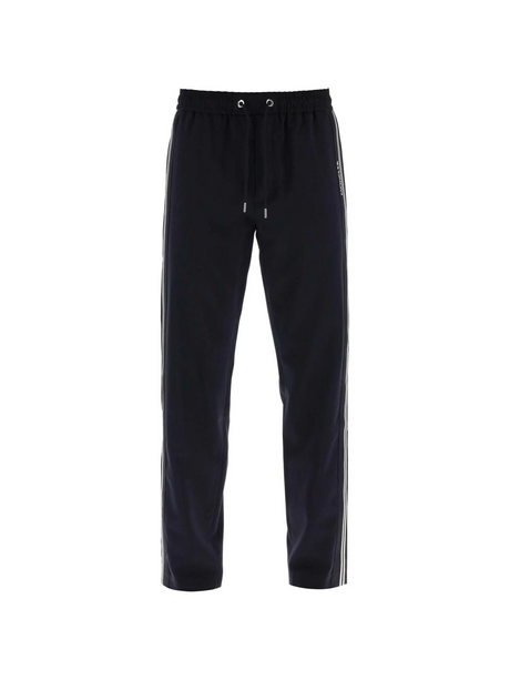 Dark Blue Wool-Twill Side-Striped Track Pants MONCLER JOHN JULIA.