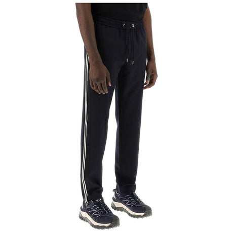 Dark Blue Wool-Twill Side-Striped Track Pants MONCLER JOHN JULIA.