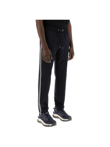 Dark Blue Wool-Twill Side-Striped Track Pants MONCLER JOHN JULIA.