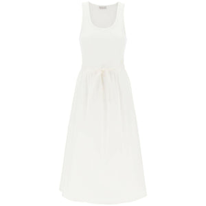 White Fit and Flare Summer Midi Dress MONCLER JOHN JULIA.