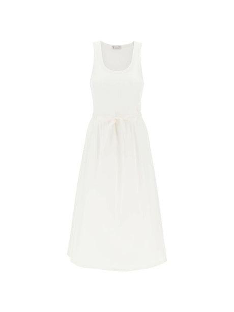 White Fit and Flare Summer Midi Dress MONCLER JOHN JULIA.