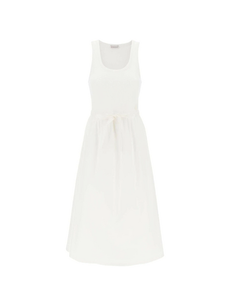 White Fit and Flare Summer Midi Dress MONCLER JOHN JULIA.