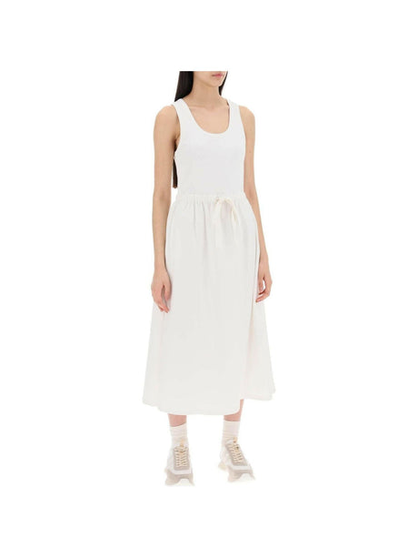 White Fit and Flare Summer Midi Dress MONCLER JOHN JULIA.