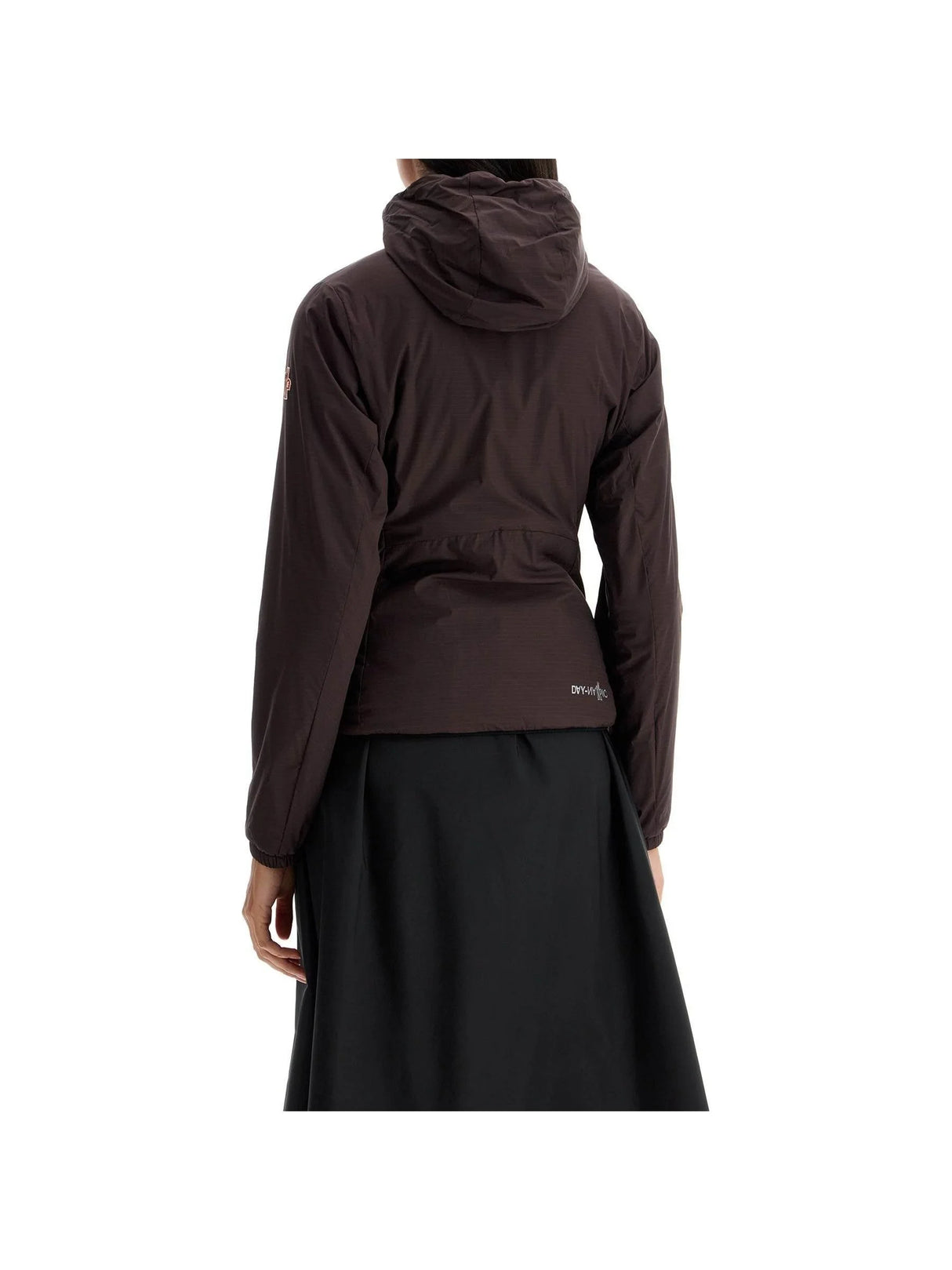 Dark brown Mietres Hooded Ripstop Shell Jacket viewed from the back