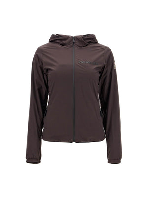 Dark brown Mietres Hooded Ripstop Shell Jacket with full-length zipper for versatile style