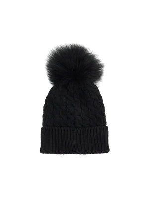 Wool Beanie Hat With Pom Pom