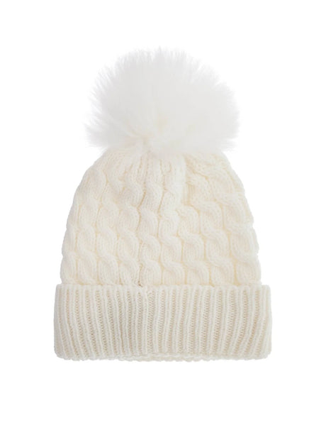 Wool Beanie Hat With Pom Pom