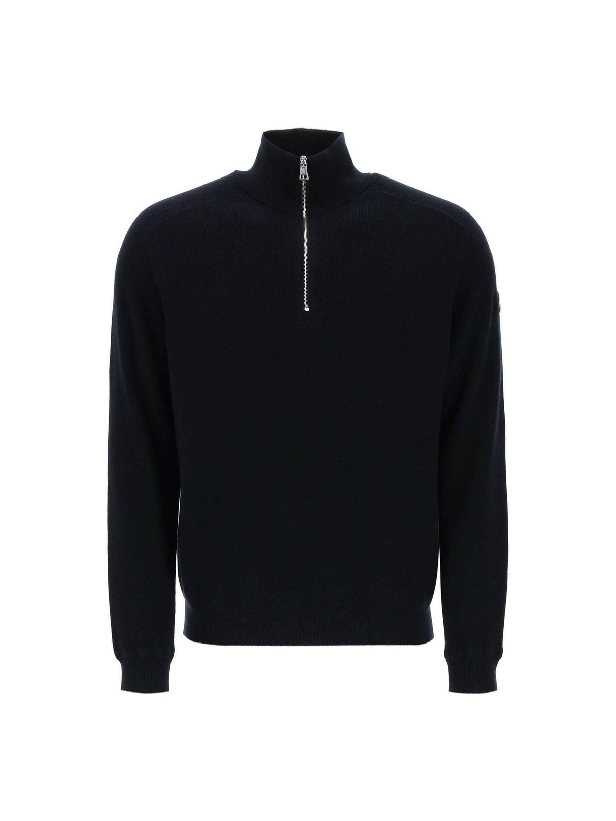 Night Blue Cotton And Cashmere Blend High-Neck Sweater MONCLER JOHN JULIA.