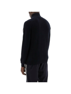 Night Blue Cotton And Cashmere Blend High-Neck Sweater MONCLER JOHN JULIA.