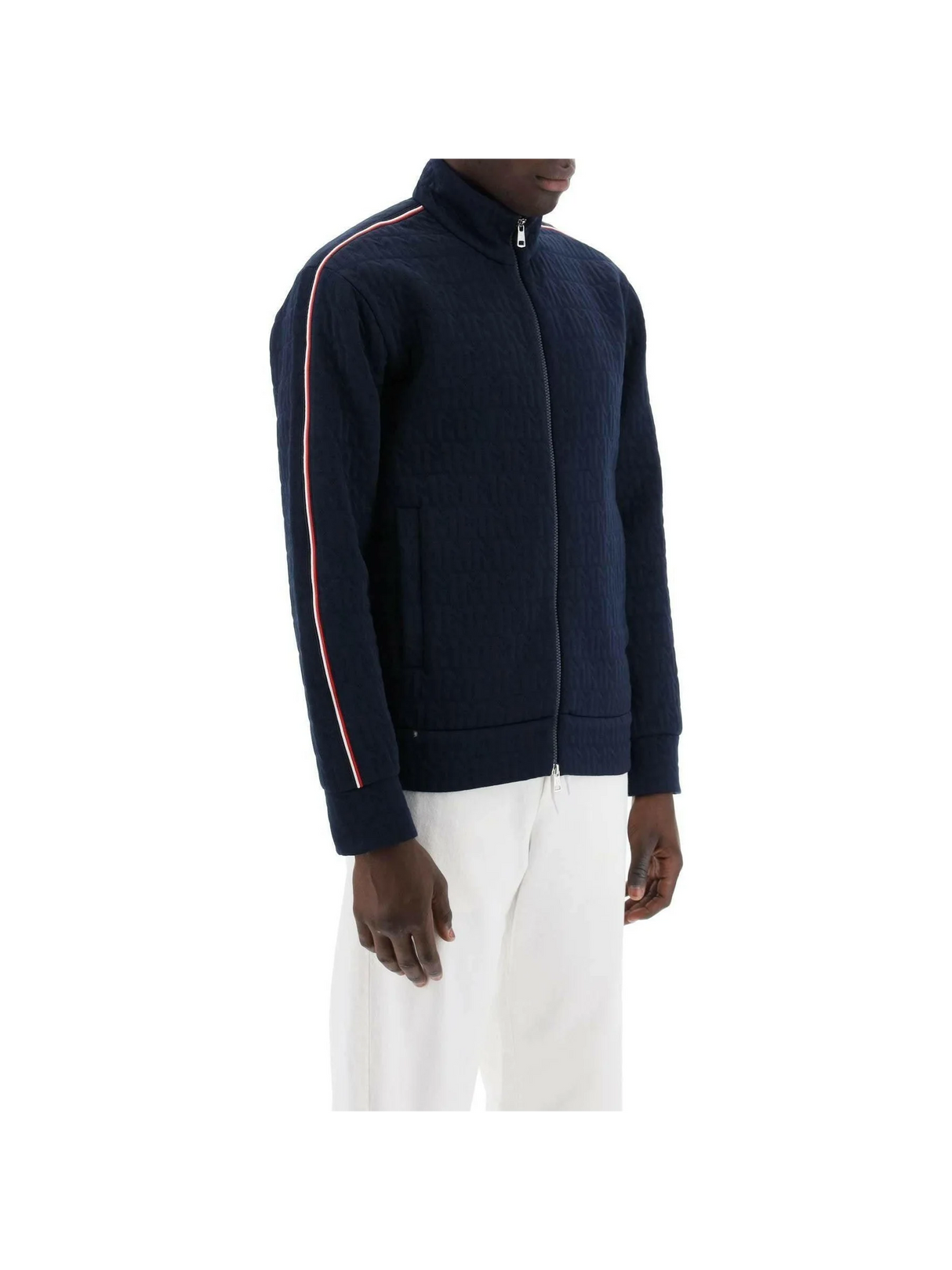 Night Blue Cotton Zip-Up Track Jacket MONCLER JOHN JULIA.