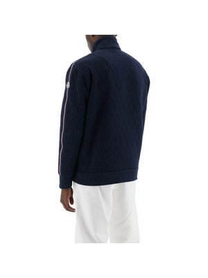 Night Blue Cotton Zip-Up Track Jacket MONCLER JOHN JULIA.