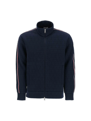 Night Blue Cotton Zip-Up Track Jacket MONCLER JOHN JULIA.