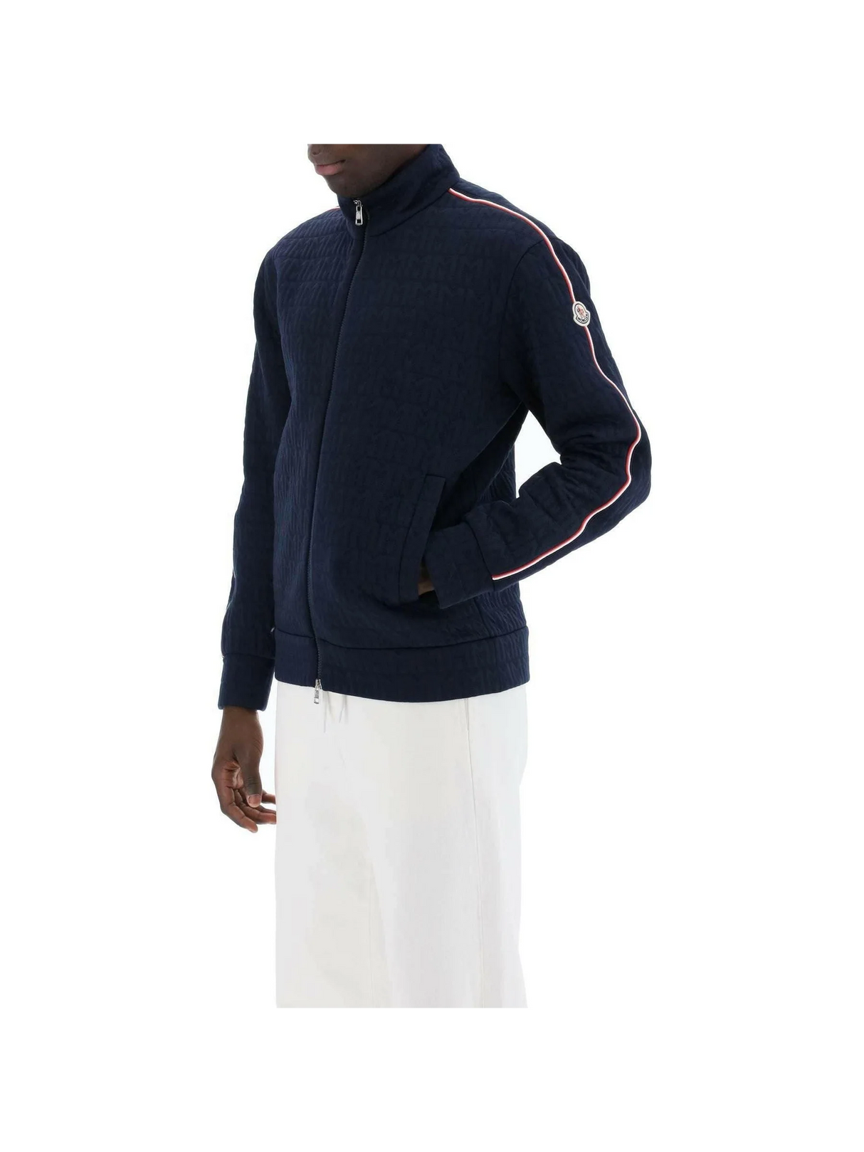 Night Blue Cotton Zip-Up Track Jacket MONCLER JOHN JULIA.