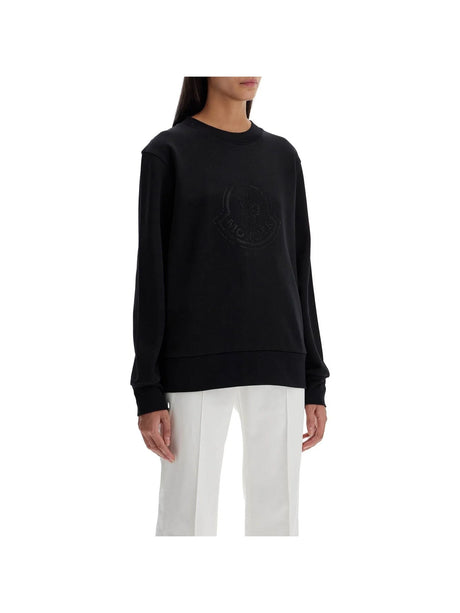 Rhinestone Logo Cotton Sweatshirt-Moncler-JOHN JULIA