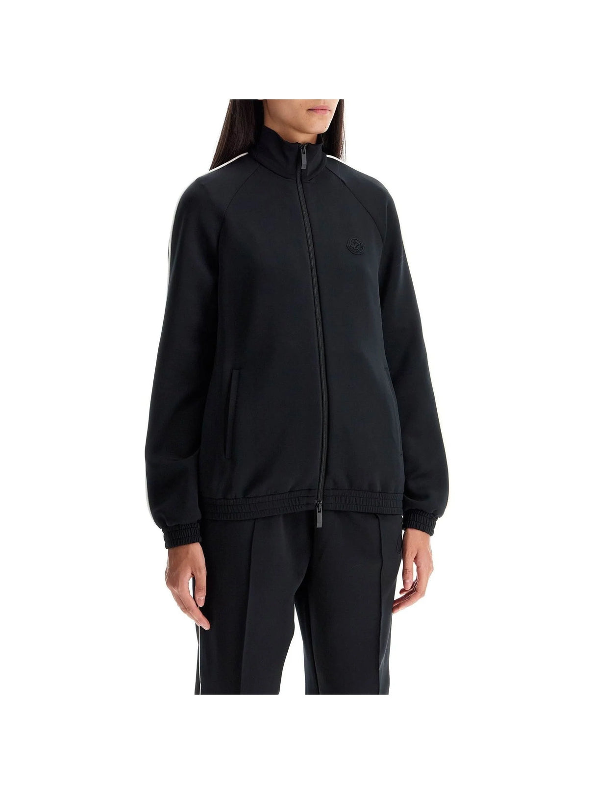 MONCLER-Scuba Jersey Zip Up Sweatshirt-JOHN JULIA