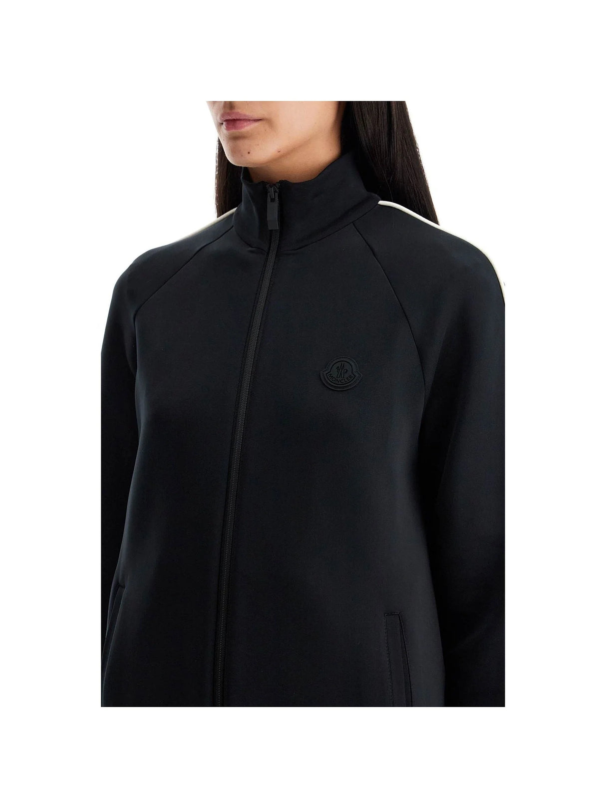 MONCLER-Scuba Jersey Zip Up Sweatshirt-JOHN JULIA