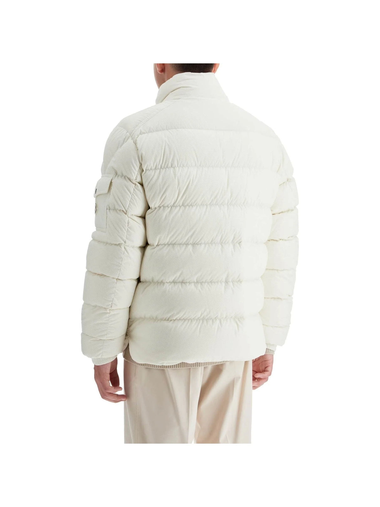 MONCLER-Short Flocked Quilted Jacket-JOHN JULIA