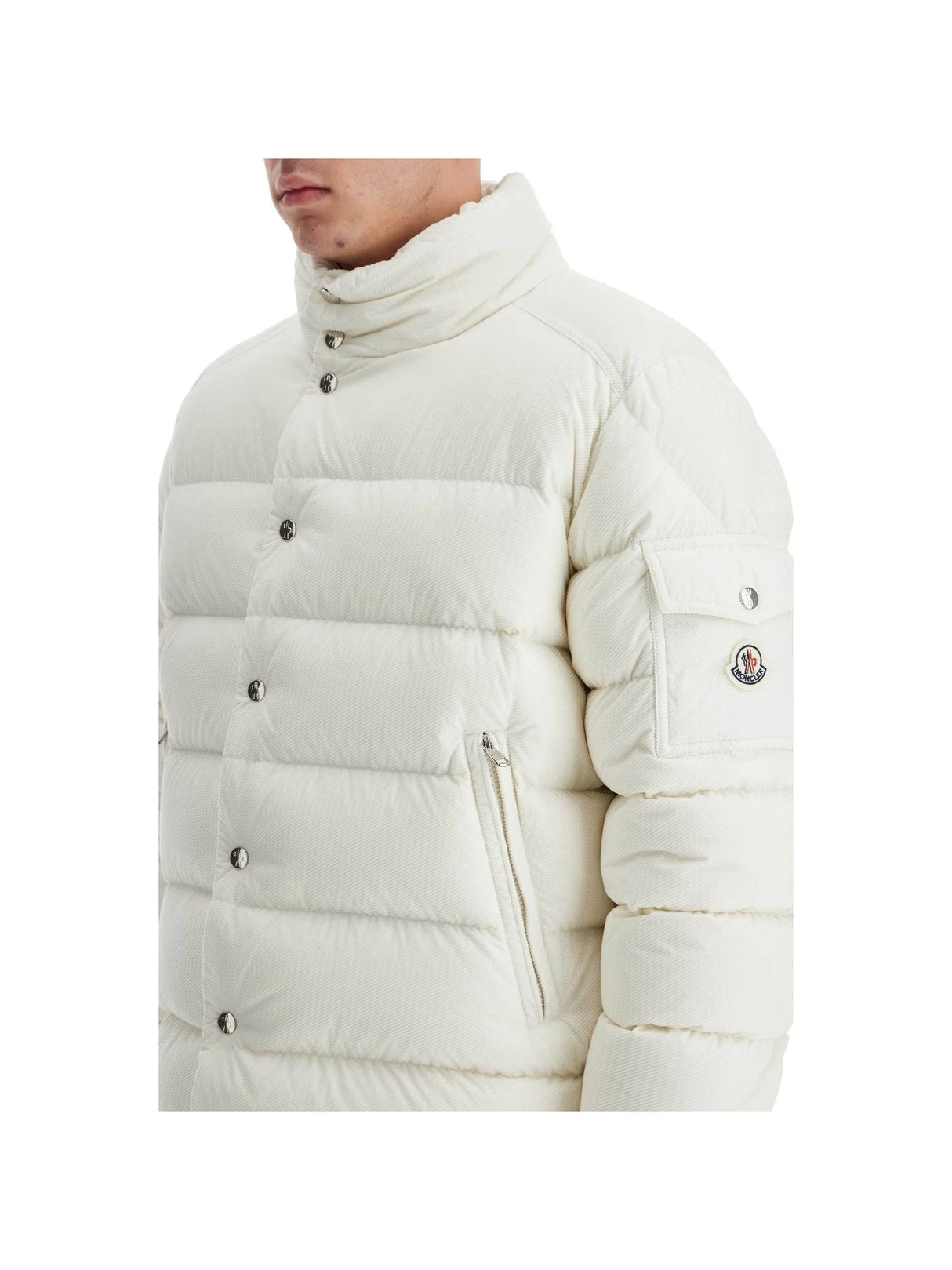 MONCLER-Short Flocked Quilted Jacket-JOHN JULIA