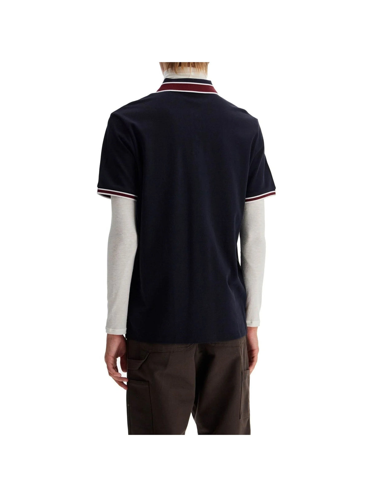 Striped Polo Shirt With Detailed Accents