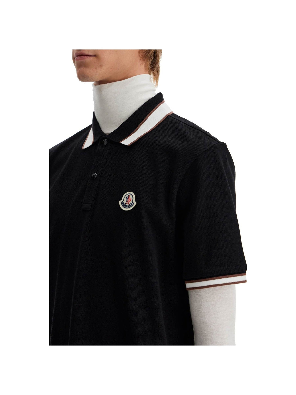 Striped Polo Shirt With Detailed Accents