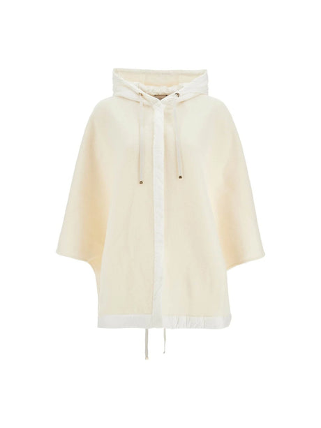 Wool Cape with Trim-Moncler-JOHN JULIA