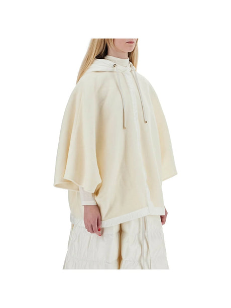 Wool Cape with Trim-Moncler-JOHN JULIA