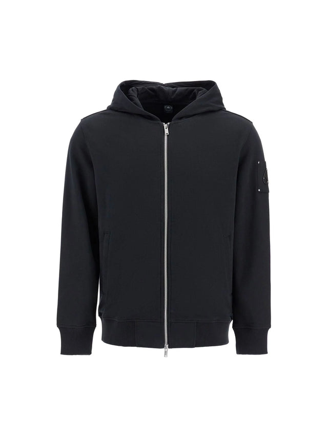 MOOSE KNUCKLES-Brushed Cotton Zip-up Hoodie-JOHN JULIA