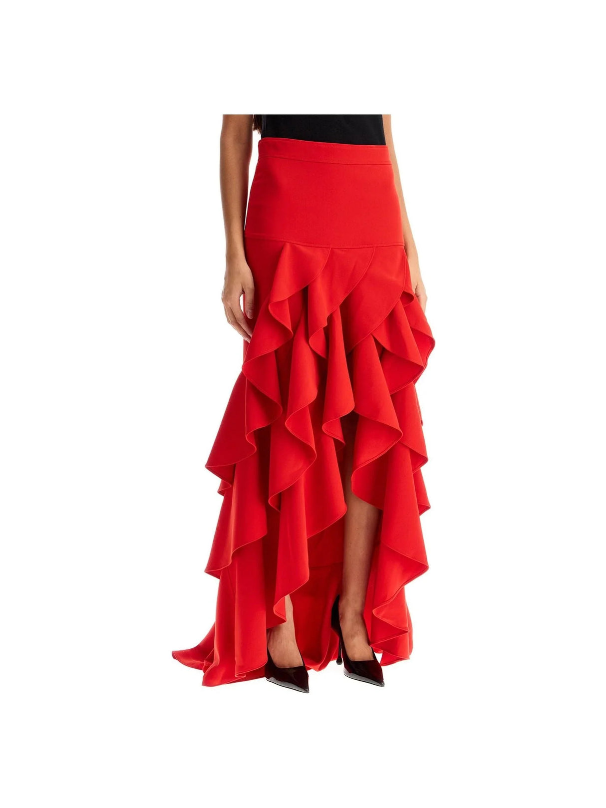 Asymmetric Ruffled Skirt-Moschino-JOHN JULIA