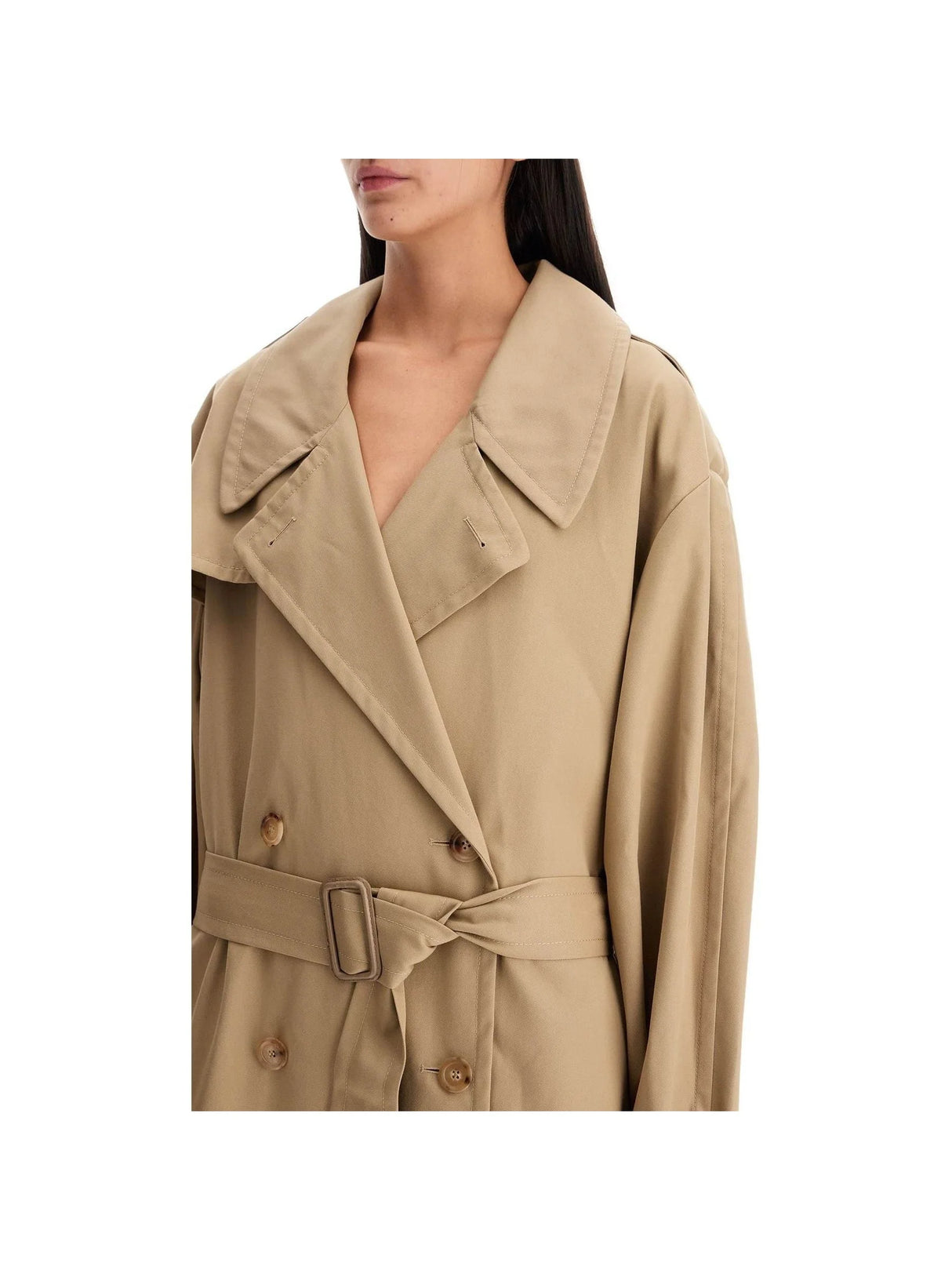 Double-breasted Oversized Trench Coat-Moschino-JOHN JULIA