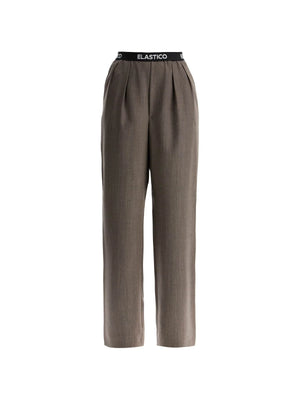 Elastic Waistband Wool Pants-Moschino-JOHN JULIA