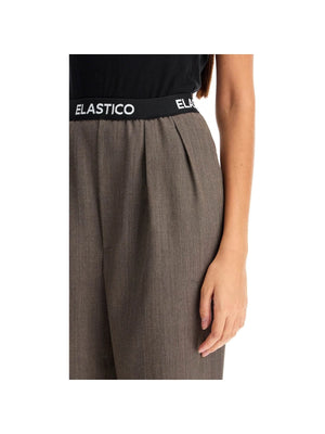 Elastic Waistband Wool Pants-Moschino-JOHN JULIA