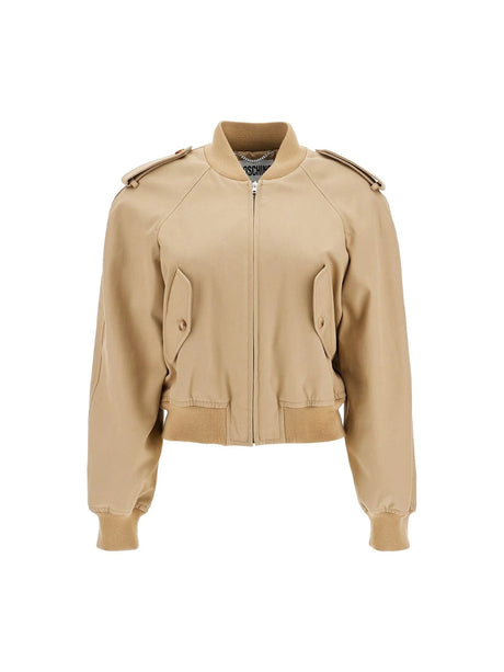 Gabardine Bomber Jacket-Moschino-JOHN JULIA