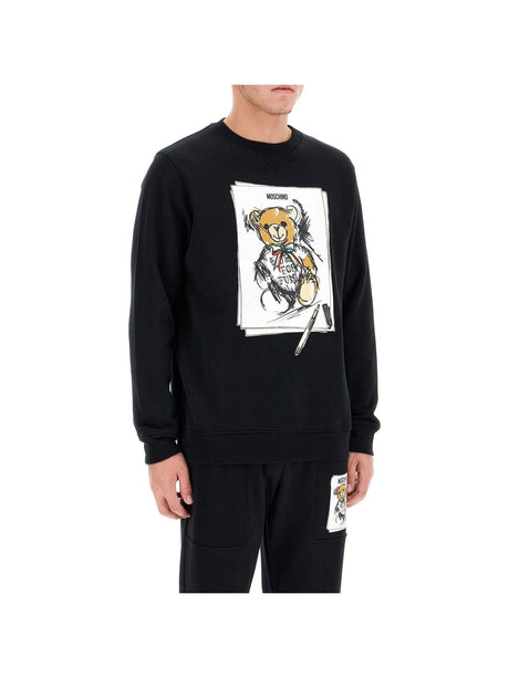 Hand-Drawn Teddy Bear Sweatshirt-Moschino-JOHN JULIA