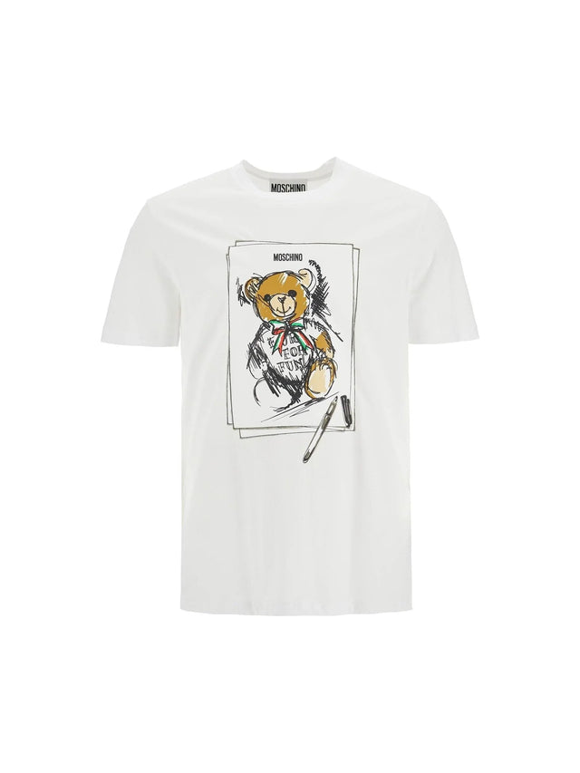 Hand-Drawn Teddy Bear T-Shirt-Moschino-JOHN JULIA