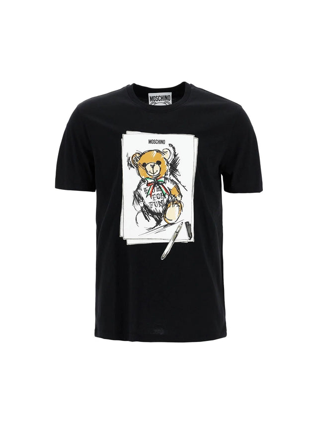 Hand-Drawn Teddy Bear T-Shirt-Moschino-JOHN JULIA