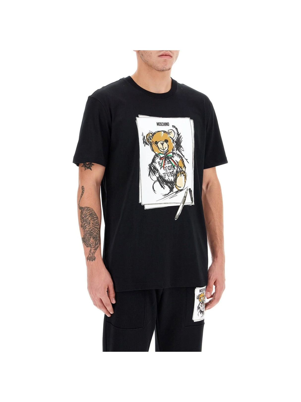 Hand-Drawn Teddy Bear T-Shirt-Moschino-JOHN JULIA