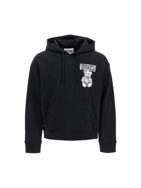 MOSCHINO-Hooded Sweatshirt With Drawn -JOHN JULIA.