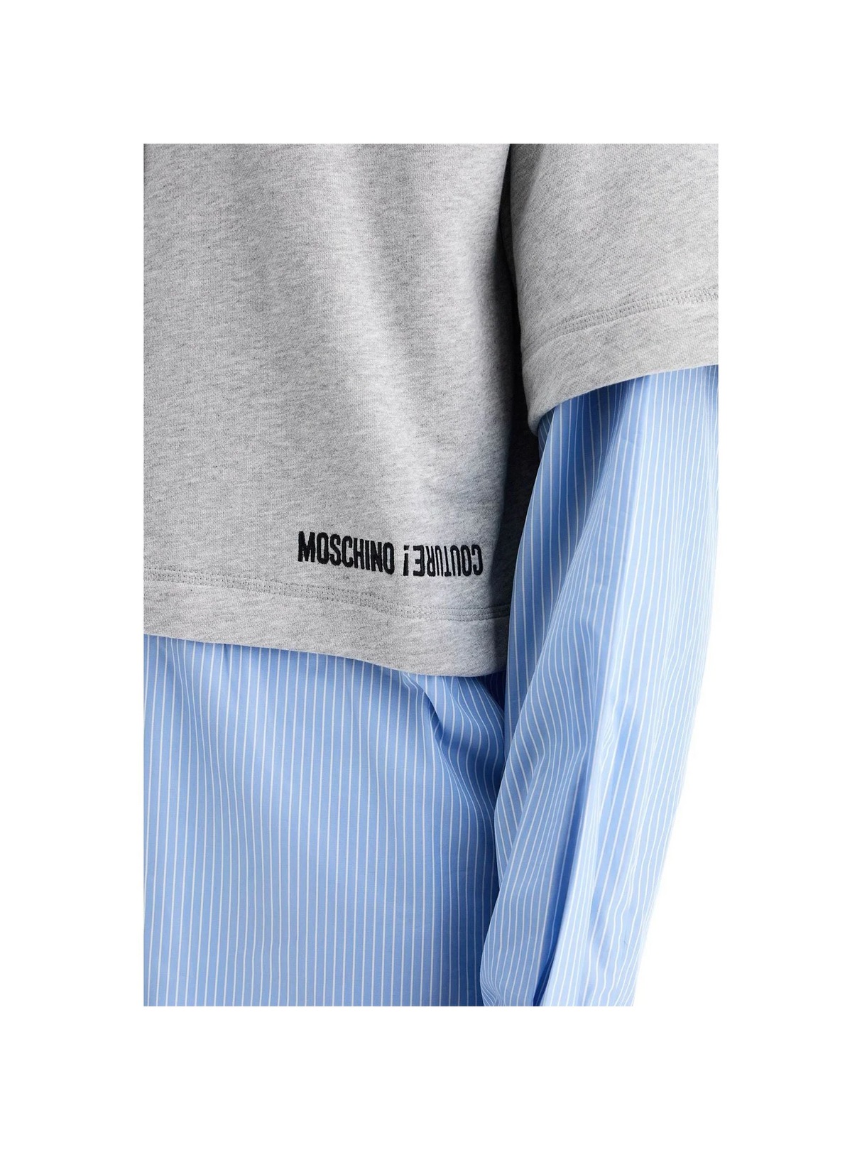 MOSCHINO-Hybrid Sweatshirt With Shirt Bottom -JOHN JULIA.