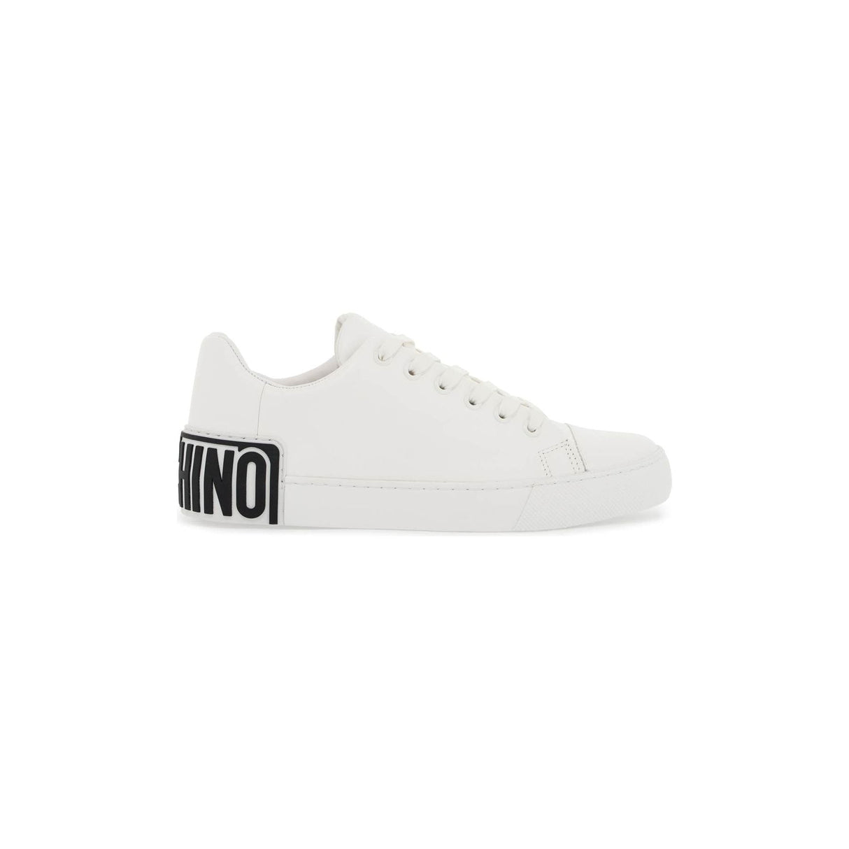 MOSCHINO-Leather Sneakers With Rubber Logo Detail. -JOHN JULIA.