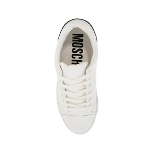 MOSCHINO-Leather Sneakers With Rubber Logo Detail. -JOHN JULIA.