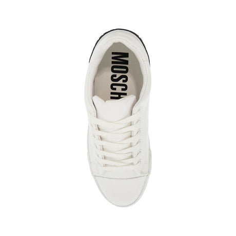 MOSCHINO-Leather Sneakers With Rubber Logo Detail. -JOHN JULIA.