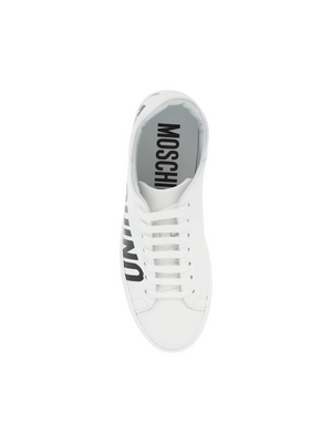 MOSCHINO-Leather Sneakers With Logo Print -JOHN JULIA.