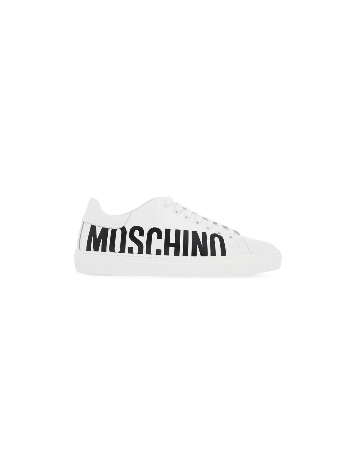 MOSCHINO-Leather Sneakers With Logo Print -JOHN JULIA.