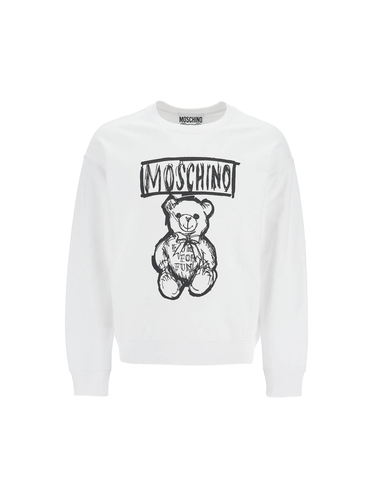 MOSCHINO-Organic Cotton Teddy Bear Sweatshirt-JOHN JULIA