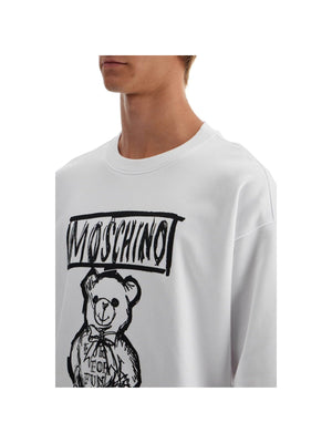 MOSCHINO-Organic Cotton Teddy Bear Sweatshirt-JOHN JULIA