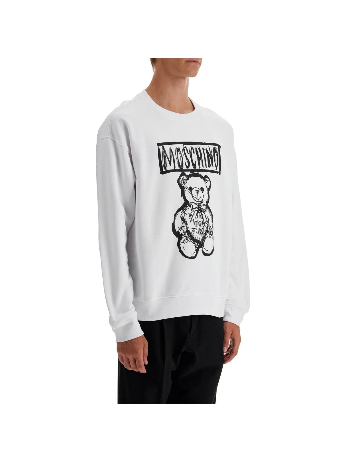 MOSCHINO-Organic Cotton Teddy Bear Sweatshirt-JOHN JULIA