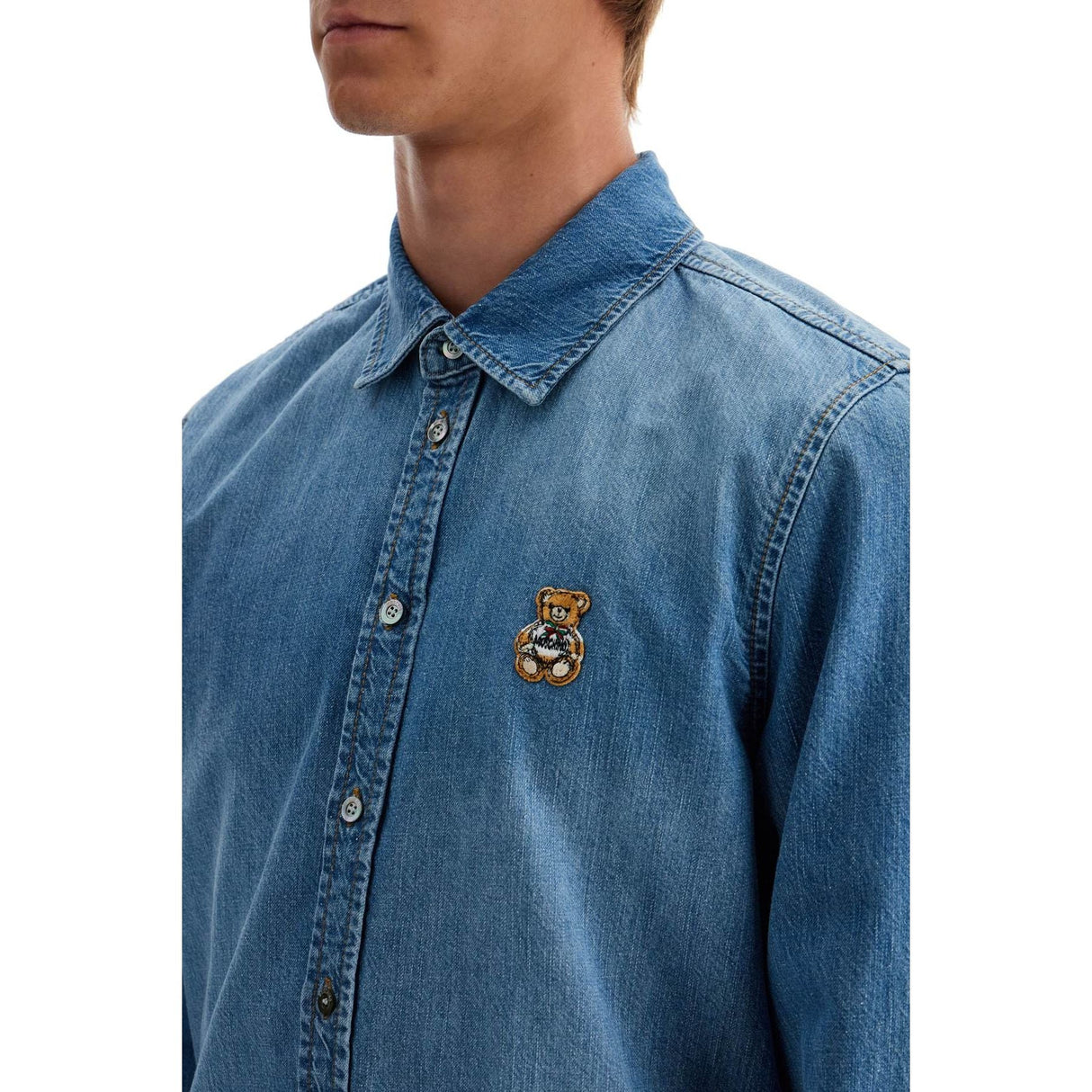 MOSCHINO-Patch Denim Shirt -JOHN JULIA.