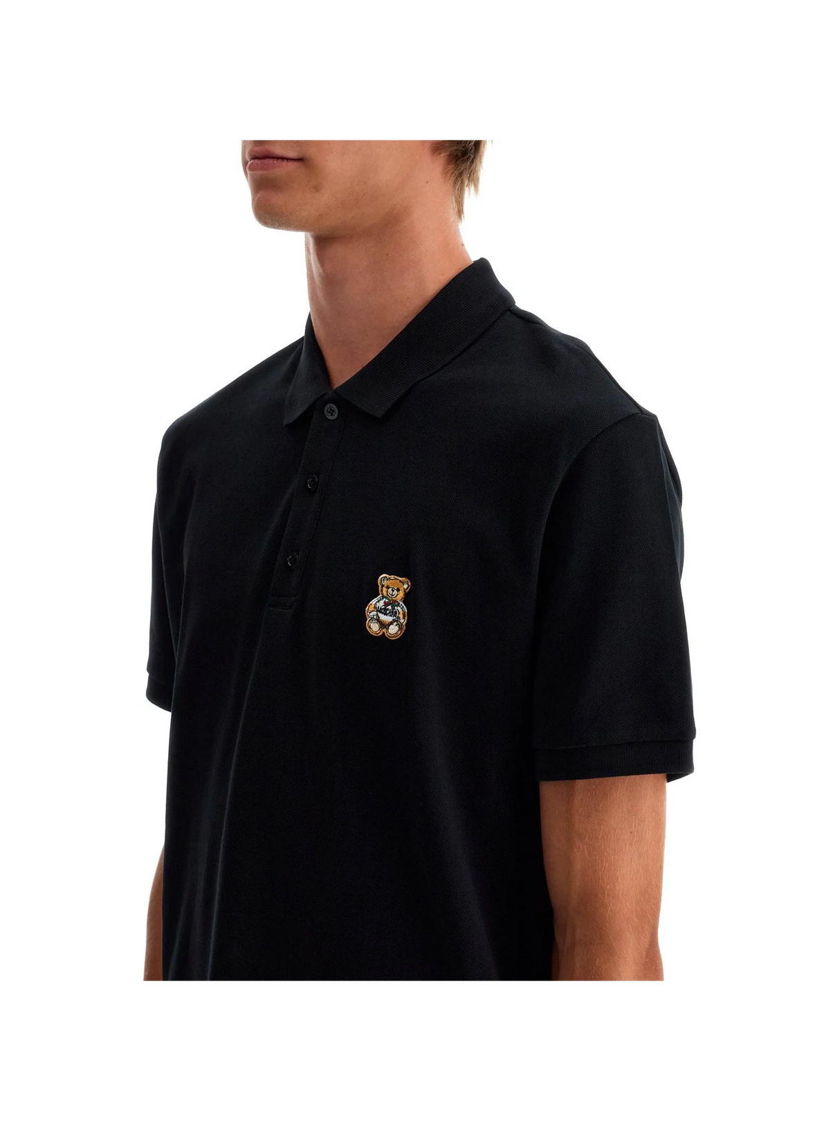 MOSCHINO-Polo Shirt With Teddy Bear Application -JOHN JULIA.