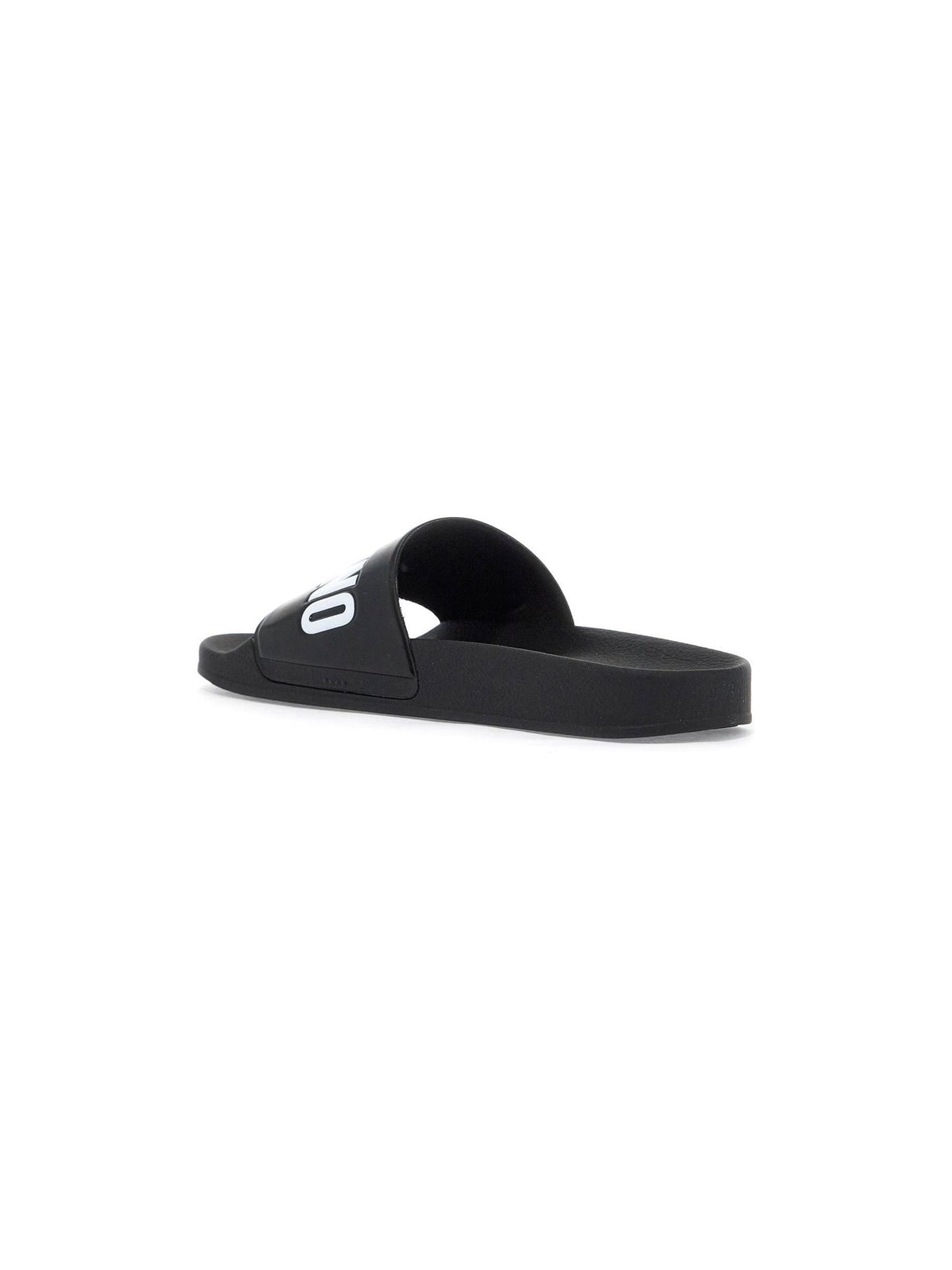 MOSCHINO-Rubber Slides With Logo Branding -JOHN JULIA.